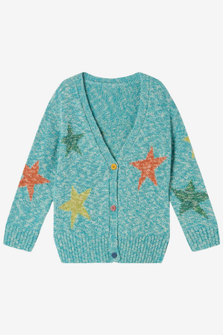 Turquois Cardigan Entarsie Stars
