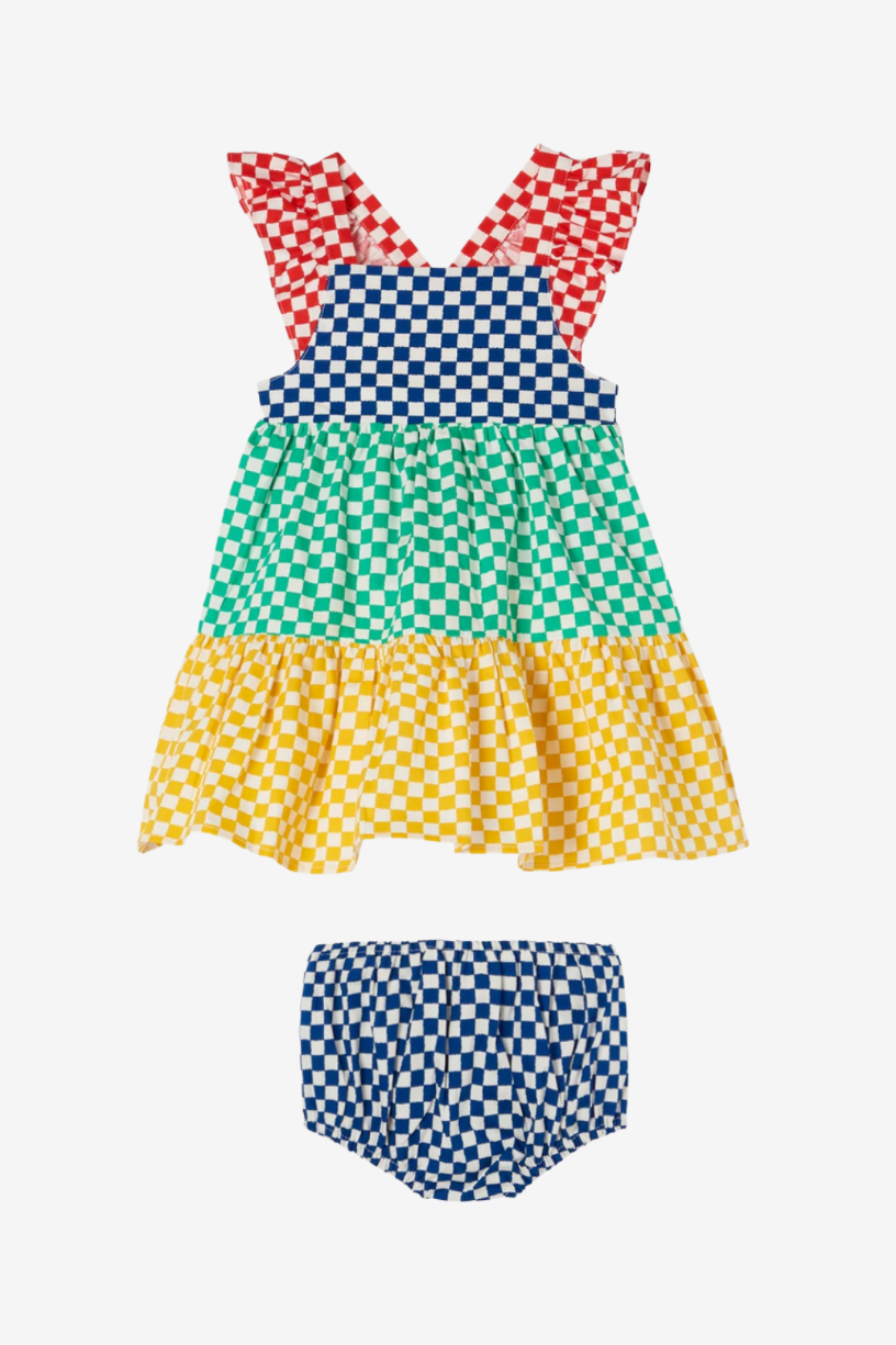 Baby Dress with Vichy Print Patchwork