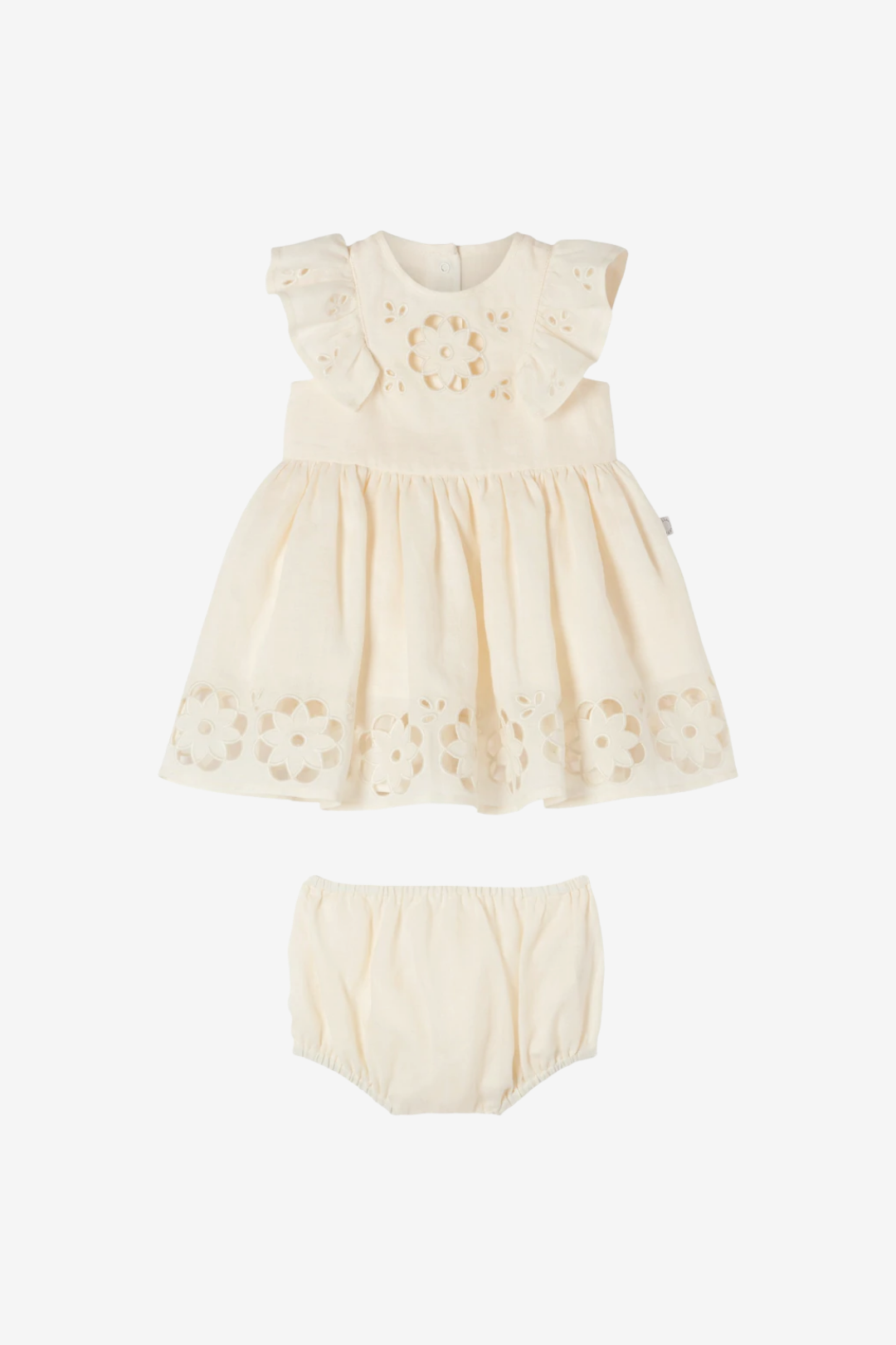 Elegant Baby Dress with Cut Out Embroidery