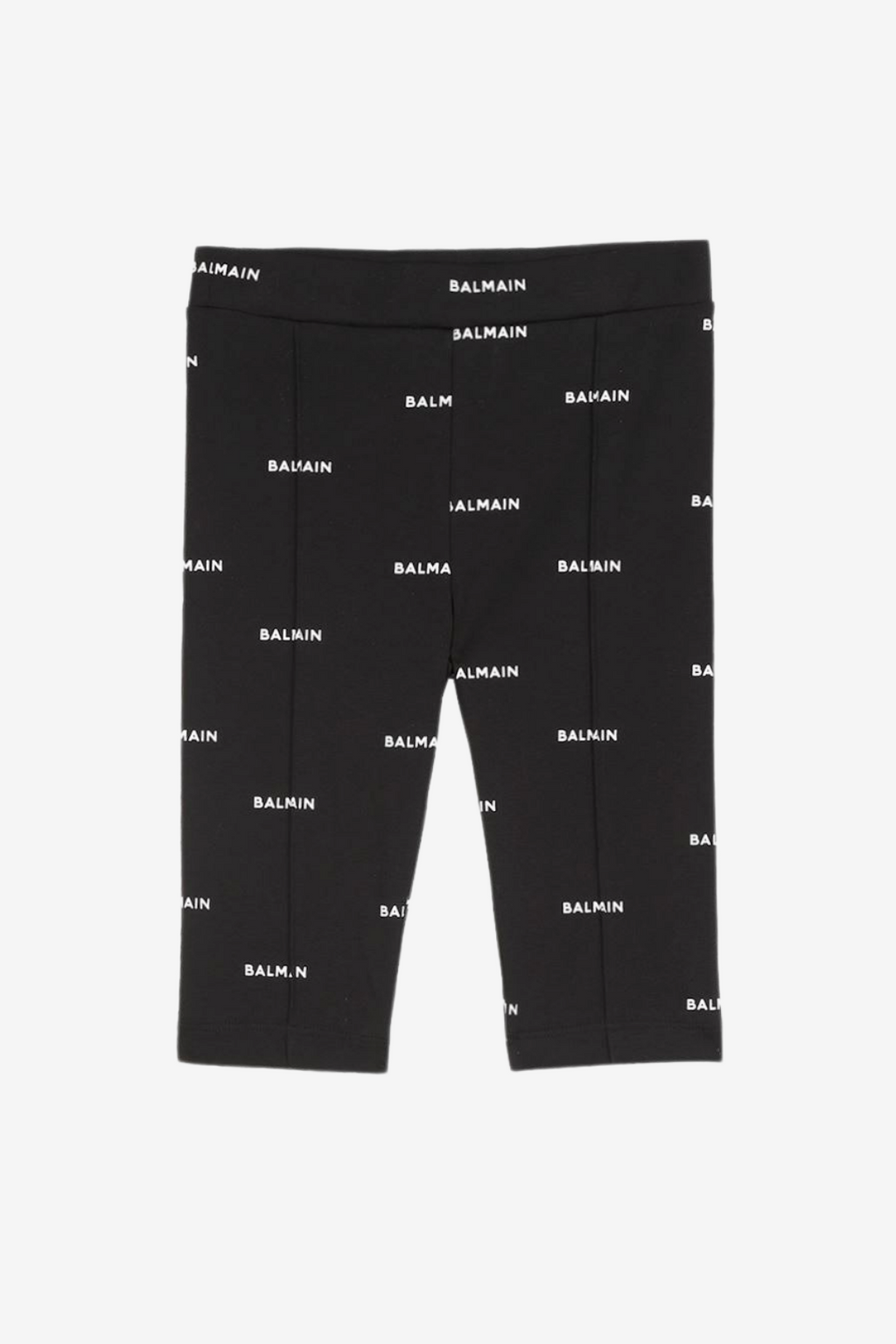 Black cotton leggings with white Balmain logo print – Ballon Rouge