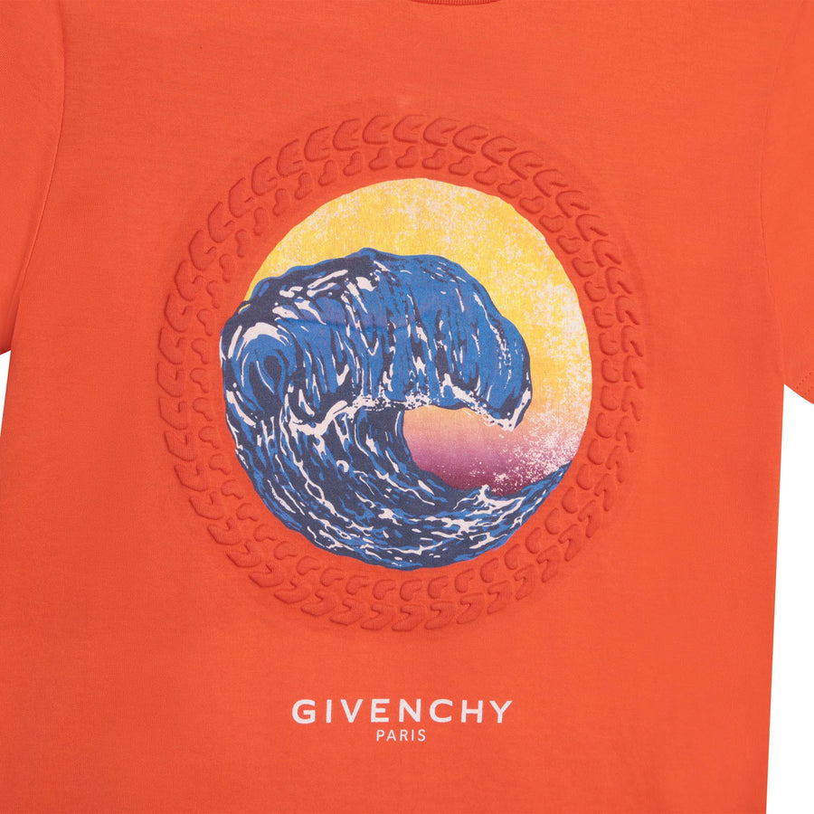 T-Shirt with Surf Wave Print