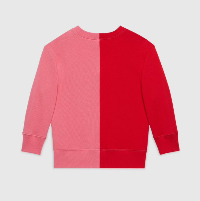 Bicolor Sweater aus gefilzter Baumwolle