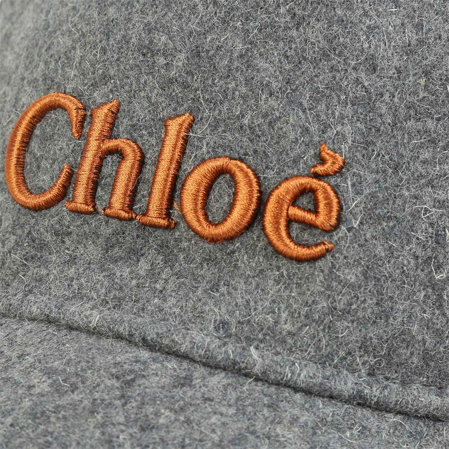 Grey Baseball Cap with Chloe Logo