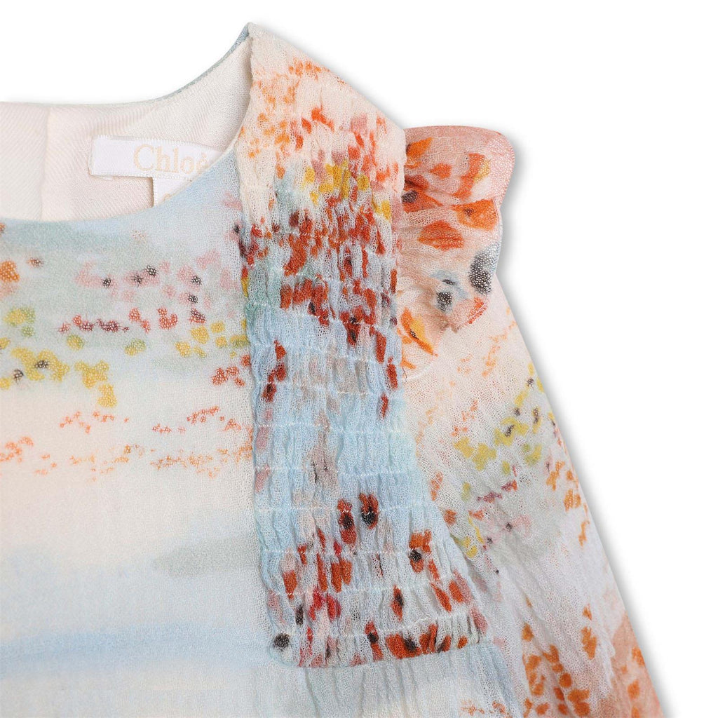 Baby Dress with Japanese Landscape Print