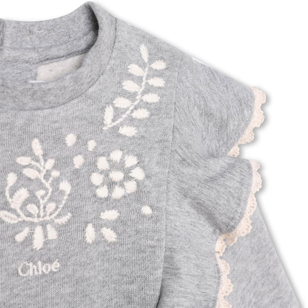Baby Fleece Sweater with Volants