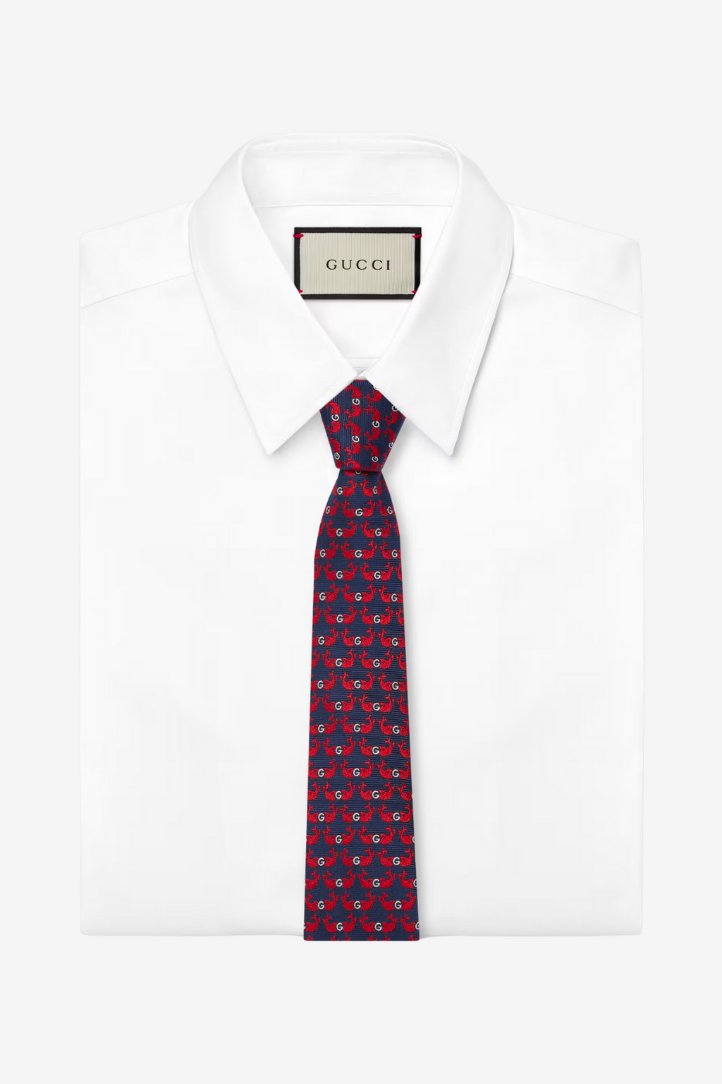 Children's G whales silk jacquard tie