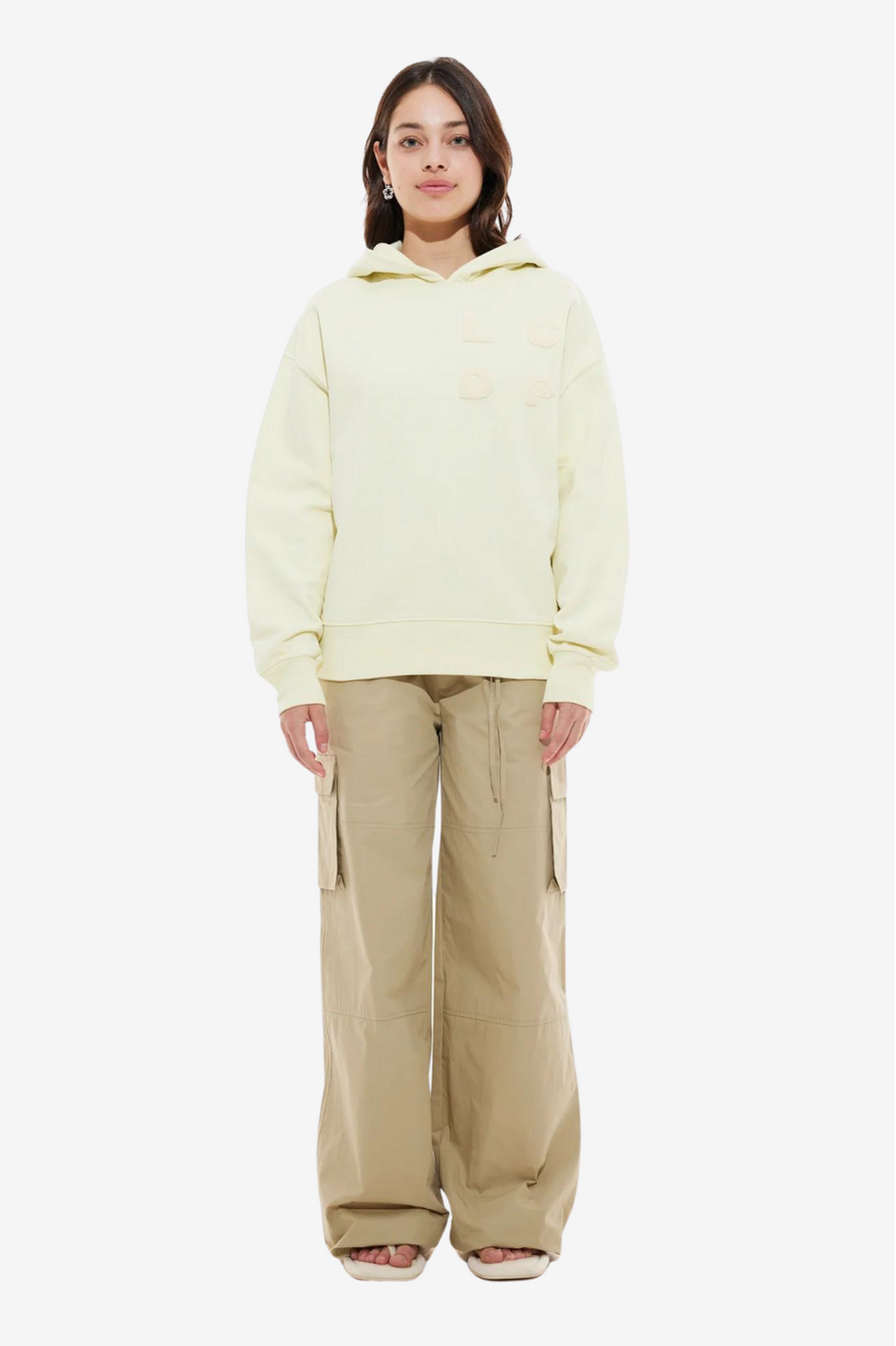 Logo-Kapuzen Pullover aus Frottee