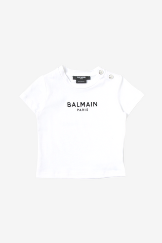 Baby T-Shirt with Velvet Balmain Logo