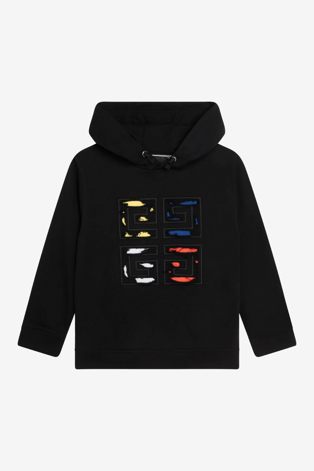 Black Hoody with multi-colored Givenchy Square Logo