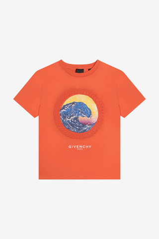 T-Shirt with Surf Wave Print