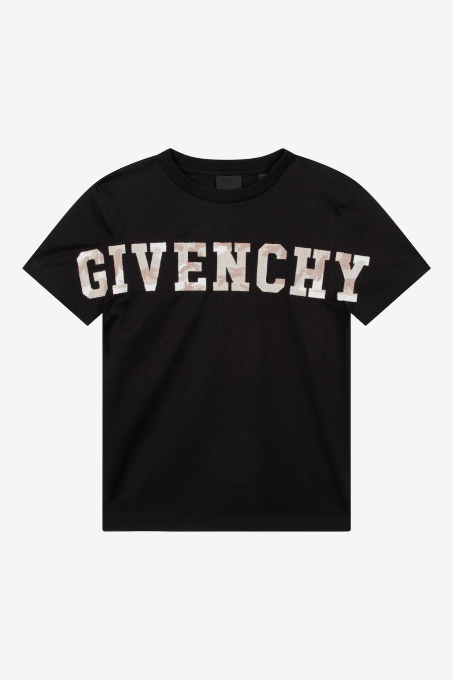 Black T-Shirt with Camouflage Givenchy Logo