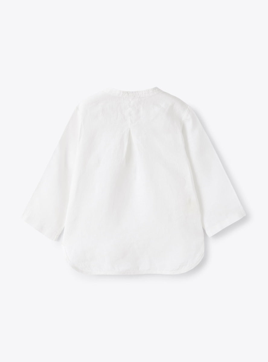 Koreanisches Babyhemd für Jungen aus weißem Leinen